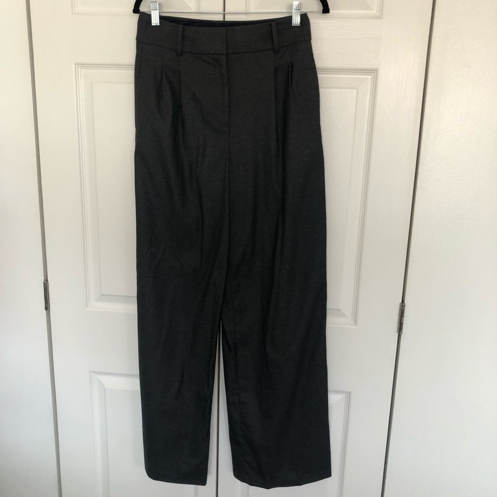 Grey Tommy Hilfiger High Rise Pleated Trousers Size 2